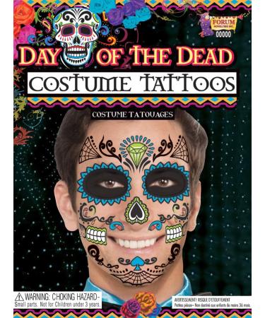 Forum Novelties Day of The Dead Male Face Tattoo - Unique Dia de los Muertos Design - Buy Online on GoSupps.com