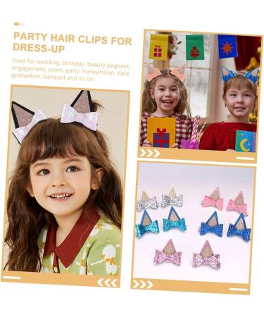 MUSISALY 6 Pairs Hair Bow Barrettes Kawaii Hair Clips Glitter Bowknot Hairpin Cute Hair Supplies Glitter Hair Clips Ear Bow Hair Barrettes Hair Pin Hair Clips for Girl Bow Hair Clip Fabric - Buy Online on GoSupps.com