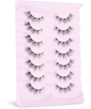 Onlyall Lashes - Soft Fluffy Short Eyelashes for Natural Lightweight Cat Eye Look - 7 Pairs (5-13MM) - Buy Online on GoSupps.com
