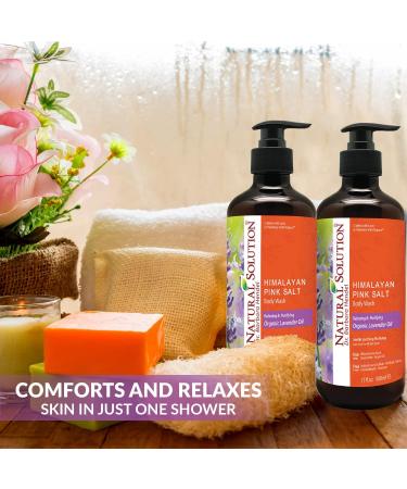 Natural Solution Moisturizing Shower Gel, Purifying & Nourishing with Organic Lavender Oil, for All Skin Types Himalayan Pink Salt Body Wash, 500 ml Each, Pack of 4 - Buy Online on GoSupps.com
