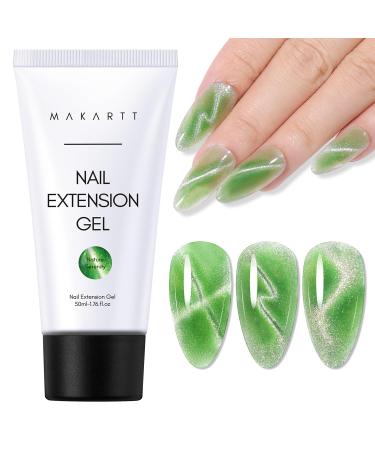 Makartt Cat Eye Poly Nail Gel 50ML Gel Builder Magnetic Effect Nail Extension Strengthener 3D DIY Hard Gel Manicure Nail Art Home Salon -Nature Serenity