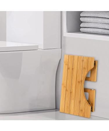 Foldable Bamboo Toilet Stool for Adults - Portable & Non-Slip Wood Potty Stool - Buy Online on GoSupps.com