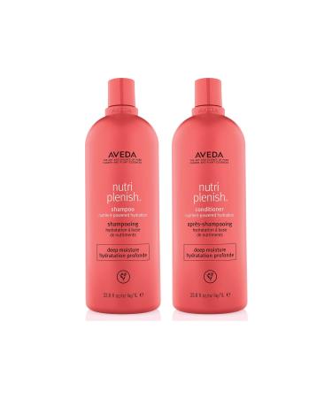 Aveda Nutriplenish Deep Moisture Shampoo and Conditioner 33.8 oz Liter Duo