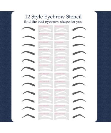 Reusable Eyebrow Stencil Kit - 24 Styles for Perfect Eyebrows in 3 Minutes | Includes Eyebrow Gel and Tint - Ideal for All Face Shapes - Buy Online on GoSupps.com