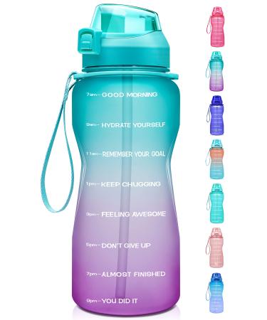 Fidus Large Half Gallon/64oz Motivational Water Bottle with Time