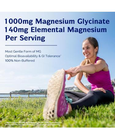 Innate Vitality Magnesium Glycinate 1000mg Per Serving | 140mg Elemental Magnesium Supplement - High Absorption Non Buffered Non-GMO & No Gluten - Nerve Bone & Heart Health - 240 Caps - Buy Online on GoSupps.com