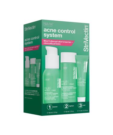 StriVectin Multi Action Clear for Acne and Blemish Prone Skin for Clearer Smooth and Brighter Skin Less Breakouts and Pimples for Healthy Looking Skin Multi Action Clear Acne 30 day 3 Piece Trial Kit