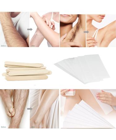 400 Fleece Wax Strips & Wooden Sticks for Hair Removal - Soft Wax Depilatory Kit for Legs Face & Intimate Areas - Buy Online on GoSupps.com