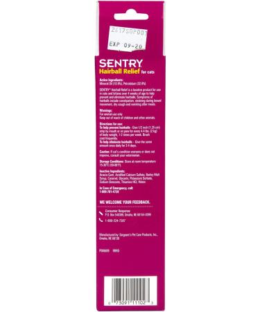 Sentry Hairball Relief for Cats Malt Flavor - 4.4 oz - Eliminate Hairballs with Ease - Buy Online on GoSupps.com