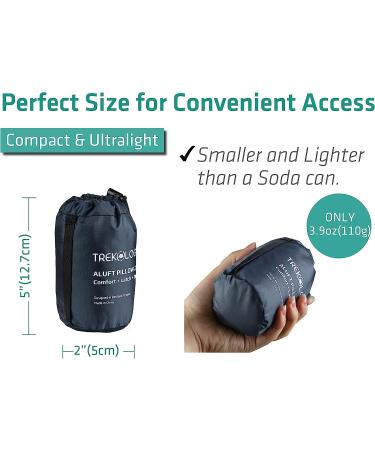 Trekkology Aluft 2.0 Inflatable Camping Travel Pillow - Ultralight, Compressible, Comfortable, Ergonomic Neck & Lumbar Support for Camping, Hiking, Backpacking - Black - Buy Online on GoSupps.com