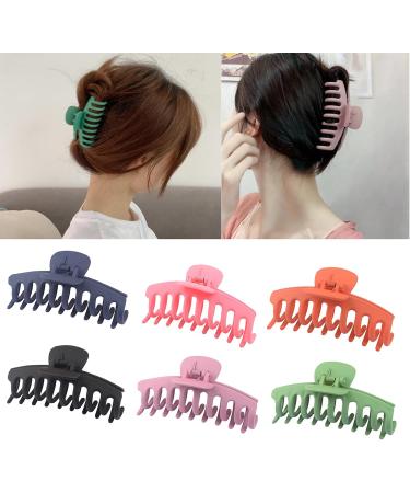 6pcs Large Hair Claw Clips Claw Clips for Thick Hair Non-Slip Matte Hair Clips Colorful Claw Clips for Woman and Girls Hair Styling Accessories - Buy Online on GoSupps.com