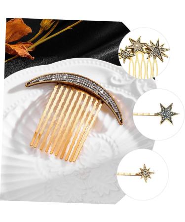 MAGICLULU 1 Set Star Moon Hairpin Hair Side Comb Clip Wedding Hair Combs Wedding Side Comb Hair Barrettes Hair Decor Hair Pin for Decor Bridal Hair Comb Hair Side Combs Hair Side Clip Comb - Buy Online on GoSupps.com