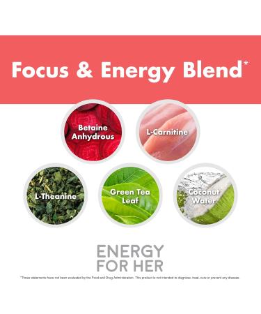 Energy for Her by Foxy Fit - Strawberry Lemonade Energy & Recovery Supplement for Women | 30 Servings - Boost Your Vitality - Buy Online on GoSupps.com