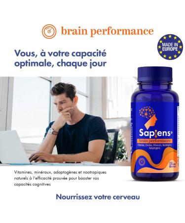 Multivitamins. Mental/Intellectual Performance - Energy Concentration Memory Gaming - 60 Capsules Vitamin C Vitamin D Magnesium Ginkgo Biloba Rhodiola - Sapiens Brain Performance - Buy Online on GoSupps.com