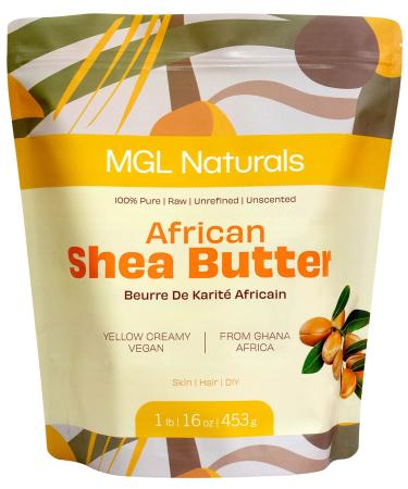 Unrefined African Shea Butter Yellow - 100% Pure Raw Vegan Organic | 1 lb Moisturizing Cream for All Skin & Hair Types - Buy Online on GoSupps.com