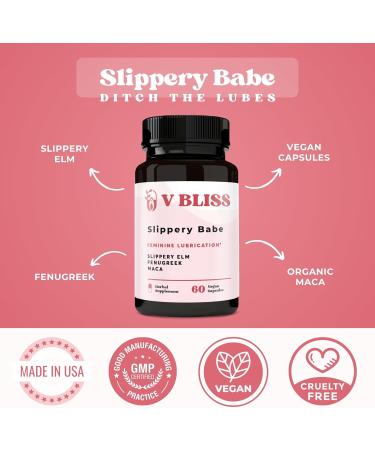 V Bliss Slippery Babe Vaginal Moisturizer Capsules - Relieve Vaginal Dryness with Slippery Elm Fenugreek & Maca - 60 Capsules for Daily Use - Buy Online on GoSupps.com