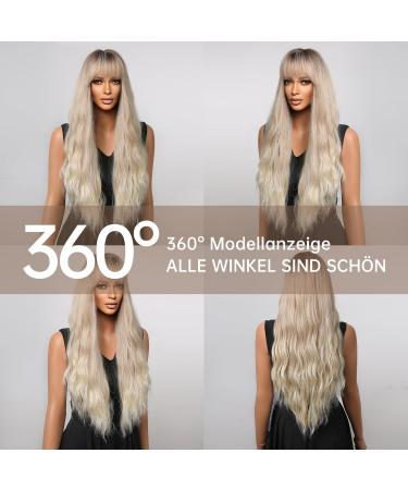 Shop Testar 28 Inch Ombre Blonde Wig - Natural Curly Wavy Hair for Everyday Halloween Party & Cosplay - Buy Online on GoSupps.com