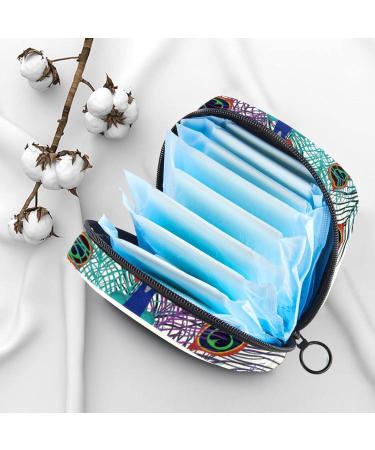 Buy Retro Napkin Storage Bag - Peacock Flower Pattern | Portable Menstruation Cup Bag for Teens & Women - Buy Online on GoSupps.com