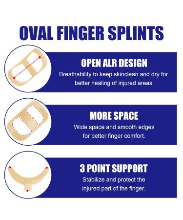 SAREAL 11Pcs Oval Finger Splints & Sleeves Kit 6 Pcs Graduated Oval Trigger Finger Splints and 5Pcs Finger Sleeves for Trigger Mallet Arthritis and Straightening -Size 5 6 7 8 9 10 - Buy Online on GoSupps.com