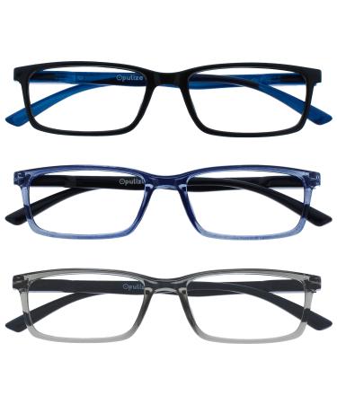Opulize sea glasses Blue light filter narrow frame spring hinges improve the sleep computer glasses gaming reflective men B9 +2.00 diopters black / blue / gray