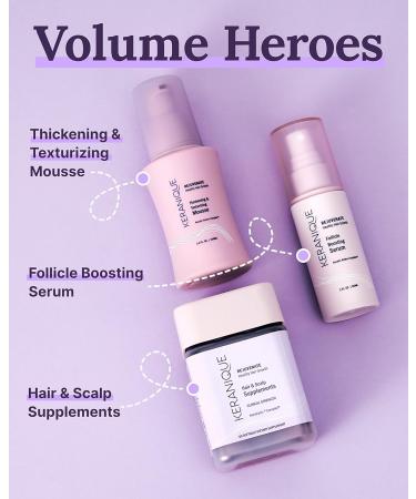 Keranique Thickening & Texturizing Mousse 3.4 fl oz - Instant Volume & Body, Smooth & Soft Touch | Strengthens Hair Shaft, Protects Against Breakage - Buy Online on GoSupps.com