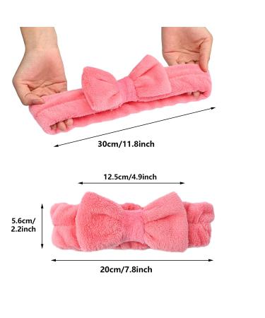 12 Pcs Coral Fleece Spa Headbands for Women - Soft Elastic Hair Bands for Makeup, Washing Face, Shower - Bow Detail - Solid Color Headbands - Buy Online on GoSupps.com