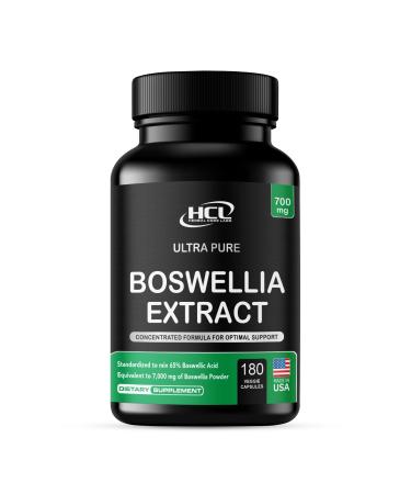 HCL HERBAL CODE LABS Boswellia Serrata Extract Capsules 65% Boswellic Acid 700mg Equal to 7000mg Resin Powder Extra Strength & Superior Absorption 6 Month Supply 180 Vegan Capsules Non-GMO