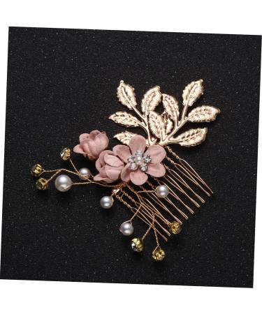 Didiseaon Flower Hair Accessories Rhinestone Headpiece Bridal Headpiece Rhinestone Hair Comb Jeweled Hair Combs Pearl Hair Comb Wedding Gold Hair Comb Clip Tiara Crystal Set Pink Bride - Buy Online on GoSupps.com