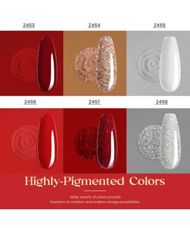 Beetles 6 Colors Dip Powder Nail Kit | Candy Cane Dipping Set | Glitter Red, Snow White, Silver | Valentine's Day Gifts with Base, Top Coat, Activator | Includes Brush & Saver - Buy Online on GoSupps.com