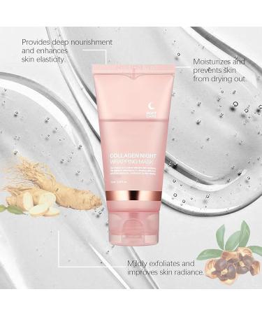 Collagen Night Wrapping Mask Collagen Overnight Wrapping Peel Off Facial Mask Overnight Collagen Wrapping Mask Hydrolyzed Collagen Perfect for Dry & Dehydrated Skin(1Set) - Buy Online on GoSupps.com