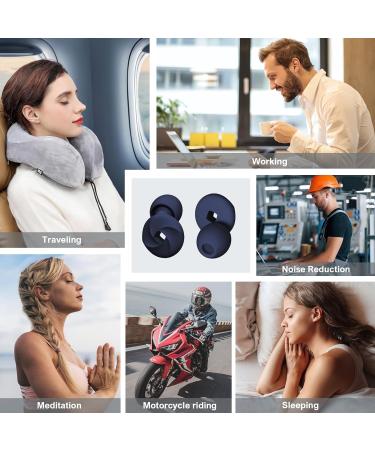 Midnight Blue Ear Plugs - 33dB Noise Reduction for Sleep Swimming & Work | Comfortable Reusable Silicone Earplugs with 8 Ear Tips for Maximum Hearing Protection - Buy Online on GoSupps.com