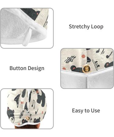 Super Absorbent Bears & Tube Music Hair Towel 2 Pack - Quick Dry Hair Turbans for Women & Girls - Buy Online on GoSupps.com