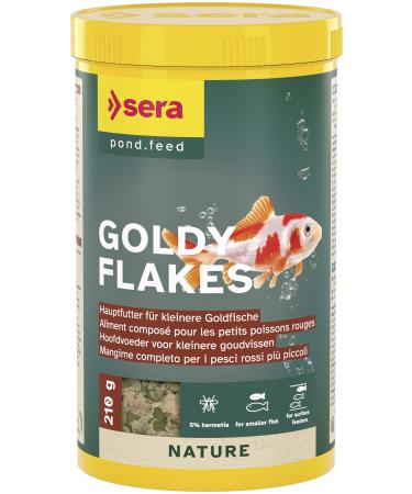 Sera Goldy Nature 1l - Goldfish Food for Healthy Growth & Magnificent Colors Fish Feed For the Pond Flake Food with High Feed Usability and thus fewer algae flakes 1 ml (1 Pack)