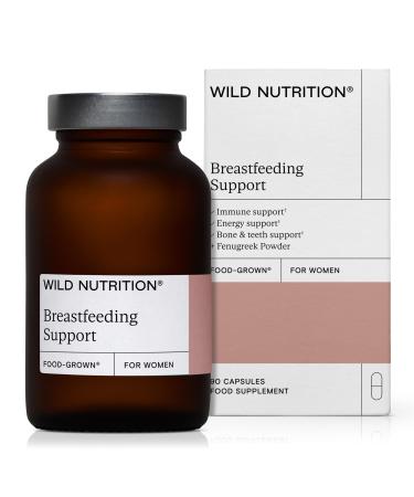 WILD NUTRITION Food-Grown Breastfeeding Vitamins | Post Natal Vitamins for Energy & Immune Support | Vitamin B6 Zinc Iron and Selenium | Fenugreek & Stinging Nettle | 90 Capsules