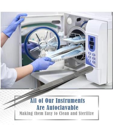 AFTREN High Precision Stainless Steel Straight Tweezers | Serrated Thumb Tweezers for Doctors & Laboratories - International Shipping - Buy Online on GoSupps.com