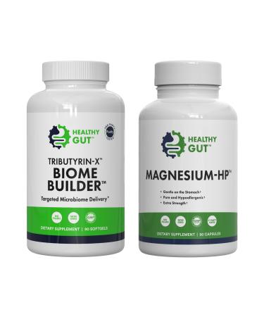 Healthy Gut Tributyrin-X Biome Builder 90 Softgels and Magnesium-HP 90 Capsules