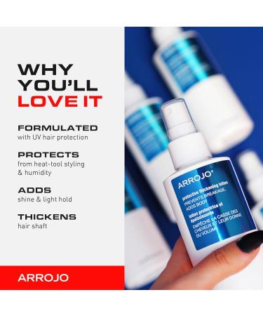 Hair Heat Protectant Spray - Sulfate & Paraben-Free Thermal Shield for Styling | Lavender-Pear Shine Spray for All Hair Types - Arrojo 6oz - Buy Online on GoSupps.com