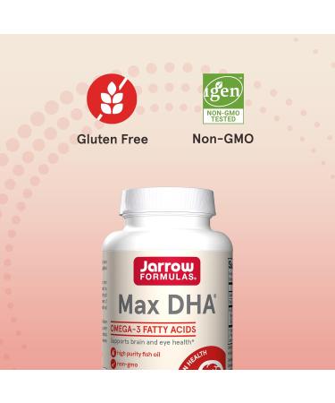 Jarrow Formulas Max DHA 180 Softgels - Premium Omega-3 Supplement for Brain & Heart Health - Buy Online on GoSupps.com