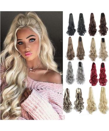 Ponytail Extensions 22" Wavy Ponytail Hair Claw Jaw Clip in Hair Extension Heat Resistant Fiber Ponytail Hairpiece for Women Girls Extension Synthetic Long Wave Hair for Women(Color:0014) - Buy Online on GoSupps.com