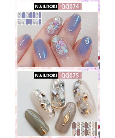 NAILDOKI 12 Sheets x 16 Pieces Full Wraps Nail Stickers - Gel Nail Art Decals for Women and Girls - Buy Online on GoSupps.com
