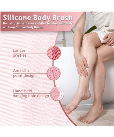 Best Silicone Body Scrubber | Premium Pink Silicone Loofah for Gentle Exfoliation & Skin Care - Buy Online on GoSupps.com