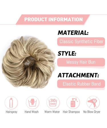 Vlasy Messy Bun Hair Piece Curly Wavy Scrunchies Extension Chignon Updo Synthetic Hair - 18/22# 60g - Buy Online on GoSupps.com