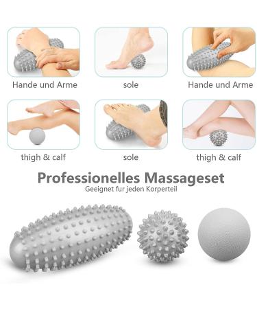 Emwel Massage Ball Set - Foot Roller & Hedgehog Balls for Plantar Fasciitis Relief Stress Reduction and Relaxation - Ideal for International Shipping - Buy Online on GoSupps.com