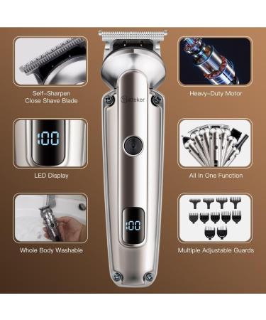 Hatteker Beard Trimmer for Men - Waterproof Electric Razor Cordless Hair Clippers & Grooming Kit for Mustache Nose Body & Facial Hair - Perfect Father's Day Gift - Buy Online on GoSupps.com