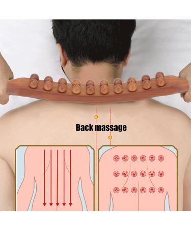 Alomejor Gua Sha Stick - Carbonized Double Row 20 Beads Lymphatic Drainage Massager for Neck & Shoulder Relief - Buy Online on GoSupps.com