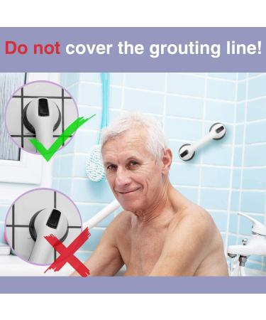 Set of 2 Pack 12" Suction Grab Bars Shower Handles for Handicap Elderly Disable Senior Bathroom Balance Bar Safety Hand Rail Support for Tub Showers Bathtubs Walls 4" Cup - Buy Online on GoSupps.com
