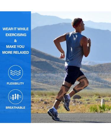 AA MASEDA Copper brace series-copper knee elbow and ankle brace worn on the joints copper ions compress and support the joints to relieve pain Can be used for sport arthritis (X-Large  Knee Brace) Knee Brace X-Large - Buy Online on GoSupps.com