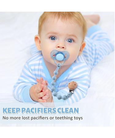 Silicone Pacifier Clip - One Piece Design for Baby Boys Girls - Sage+Ether - Buy Online on GoSupps.com