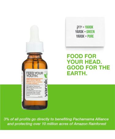 Yarok Feed Your Youth Organic Hair & Scalp Serum | Vegan Hair Growth & Repair | 100% Natural Gluten-Free Cruelty-Free - 1oz - Buy Online on GoSupps.com