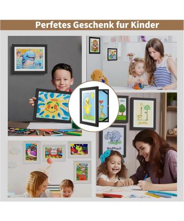 Leejard A4 White Picture Frame Set for Children's Drawings - Interchangeable Wood Frames for Artwork Storage & Room D cor - Buy Online on GoSupps.com